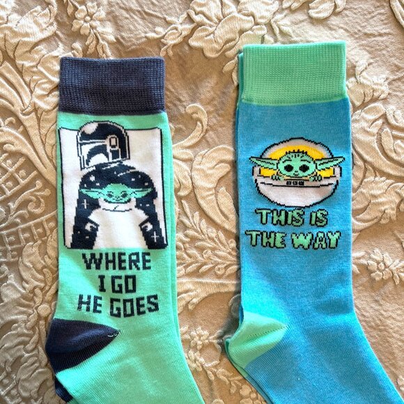 Star Wars Mandalorian & Din Grogu (Baby Yoda) Print Socks! - Picture 2 of 16